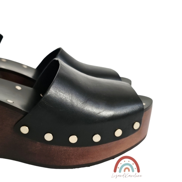 New! Madewell The Anouk Platform Clog Leather Chunky Wedge Heel Sandal - Picture 7 of 16